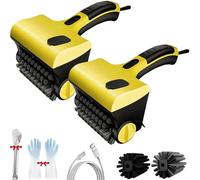 Brosse rotative sans poils avec LED, sans fil et rechargeable, rouleau électrique en acier inoxydable 304 pour éliminer les aliments brûlés, pas de poils, pas de préchauffage, 350 tr/min