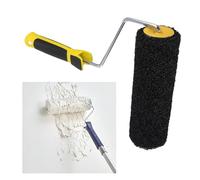 Brosse rouleau de mastic mural de 22,9 cm avec poils en nylon élastiques pour plâtrage et finitions texturées, compatible avec les poignées étendues, noir