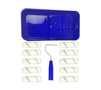 Brosse rouleau en mousse professionnelle de 10,2 cm à rayures bleues pour peinture murale efficace et lisse