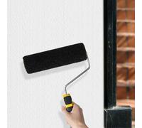 Brosse rouleau en nylon élastique de 22,9 cm pour mastic mural, plâtrage et peinture texturée - Brosse murale ronde multifonction compatible avec rallonge manuelle (noir)