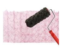Brosse rouleau éponge tissée, outil de peinture décoratif pour murs, plafonds, sols, application de fond artistique rouge, 32,5 x 18 cm