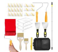 Brosse Rouleau Peinture, Set Rouleau De Peinture Réglable Avec Tige Télescopique, Accessoire Rénovation Murs Plafonds Retouches Clôtures Pont Entretien