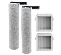 Brosse rouleau pour aspirateur avec filtre HEPA, compatible avec Proscenic F10, pièce de rechange pour aspirateur portable (2 brosses à rouleaux, 2 filtres)