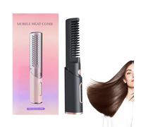 Brosse sans fil Saidereuse - Petite peigne à lisser les cheveux, pinceau de lissage des cheveux portables pour voyager, peigne de curling lisse légère pour voyager/maison/extérieur