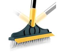 Brosse Scrub avec long manche - Outil de nettoyage de sol 2 en 1 - Brosse réglable - Brosse rotative triangulaire - Brosse de nettoyage pour carrelage - Brosse de nettoyage pour tapisserie
