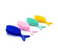 Brosse sensorielle de qualité supérieure pour enfants ou autisme - En silicone souple - Pour l'ergothérapie sensorielle - Brosse de douche pour animaux de compagnie - Brosse de bain (ourson violet)