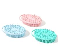 Brosse sensorielle pour enfants ou autisme, épurateur corporel en silicone souple, brosse de douche pour animaux de compagnie, brosses de bain, brosse à shampoing (3 pièces (à suspendre-à pointes))