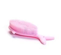 Brosse sensorielle pour enfants ou autisme, épurateur corporel en silicone souple, brosse de douche pour animaux de compagnie, brosses de bain, brosse à shampoing (baleine-rose)