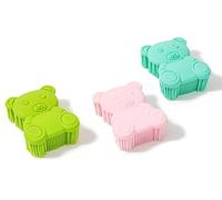 Brosse sensorielle pour enfants ou autisme, épurateur corporel en silicone souple, brosse de douche pour animaux de compagnie, brosses de bain, brosse à shampoing (3 pièces (ours))