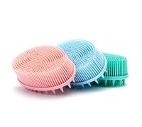 Brosse sensorielle pour enfants ou autisme, épurateur corporel en silicone souple, brosse de douche pour animaux de compagnie, brosses de bain, brosse à shampoing (3 pièces (à pointes))