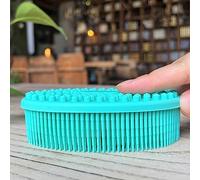 Brosse sensorielle pour enfants ou autisme, épurateur corporel en silicone souple, brosse de douche pour animaux de compagnie, brosses de bain, brosse à shampoing (ovale-sarcelle)