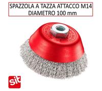Brosse SIT A Tasse Diam. 100 MM Fils Acier Ondulées Et Douille M14 - Ferre