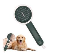 Brosse Slicker Pour Chien - Peigne Anti-Peluche pour Chiots - Étrille Anti-Dérapante Fonction UV à Bouton Éjecteur pour Bain et Voyage