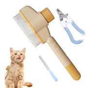 Brosse Slicker Pour Chiens | Peigne Anti-Peluches Pour Chiot - Brosse Ergonomique Anti-Dérapante Avec Bouton De Libération Pour Toilettage Et Voyage
