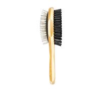 Brosse soin multifonction pour chien et chat avec poignée en bambou Duvoplus Beige 7x6x23 cm