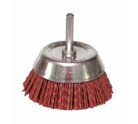 Brosse soucoupe nylon sur tige 6 mm - diamètre 50 mm LEMAN