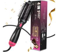 Brosse Soufflante 4 en 1 Brosse à Air Chaud avec 3 Températures 2 Vitesses avec Poignée Confortable Brosse Brushing Chauffante One-Step Sèche-Cheveux Volumisant pour Friser/Lisser les Cheveux