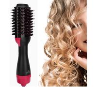 Brosse Soufflante 4-en-1,Peigne agrave Air Chaud Multifonction Rotative, 1000W Hair Dryer Brush,Brosse Coiffante en Ceacute ramique
