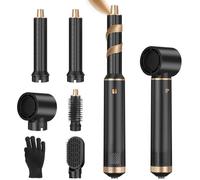 Brosse Soufflante 5 en 1,Air Brush Sèche-Cheveux Multifonction Avec 3 Temp,Air Chaud Hair Styler pour Femme Sécher Boucler Lisser