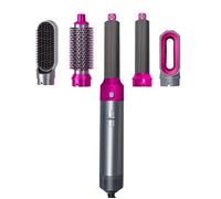 Brosse Soufflante 5-en-1 Multifonction 1000W - Sèche-Cheveux, Lisseur, Boucleur Automatique, Accessoires Variés - Gris avec violet