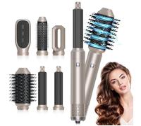 Brosse Soufflante 6 en 1 - LANGTU - Air Styler Rotatif - Ions Négatifs - 1200W - 3 Températures doré