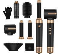 Brosse Soufflante 7 en 1, Sèche-Cheveux Ionique Avec Brosse Lissante pour Cheveux, Boucleur, Coiffante Chauffante, 3 Temperature, Pour Lisser, Sécher