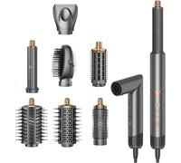 Brosse Soufflante 8 en 1, Air Styler Flexible avec Brosse Chauffante Brushing, Diffuseur et Boucleur, Outil de Coiffure pour Ondulations, Lissage, Volume, Brush, Voyage et Coffret Cadeau