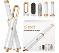 Brosse Soufflante Airbrush 5 en 1 Air Styler Seche Cheveux Mulit Air Brush Set,Blanc Hair Boucleur à Cheveux Automatique 3