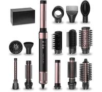 Brosse Soufflante Avec 14 Têtes,Technologie Coanda Ceramiccare 14In1 Airglisse Black. Brosse Chauffante 1400W,Moteur Numérique,É