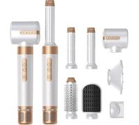 Brosse Soufflante avec 7 accessoires, Multistyler Sèche-cheveux, Airstyler 5-en-1, pour sécher, Brosse Coiffante Chauffante, Pour Lisser, Boucler, White/Gold Edition