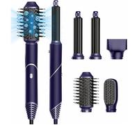 Brosse Soufflante Chauffante 5 en 1 1000W - Sèche-Cheveux & Boucleur Ionique Anti-Frizz - Coiffure à Domicile