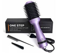 Brosse Soufflante, Coiffant Air Chaud Multifonction 1000W 3 Réglages de Chaleur,Sèche,Lisse,Boucle et Volume,Violet