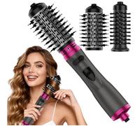Brosse soufflante rotative 4 en 1 - 1000W - 2 brosses 38mm/50mm - Auto-rotation 2 sens - Coiffage main libre
