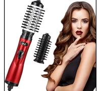 Brosse Soufflante Rotative 5-en-1 - Rouge - Coiffage Rapide & Volume - Séchage, Lissage, Boucles - Plusieurs Embouts Interchangeables - Idéale Cheveux Lisses, Ondulés ou Bouclés - 39,99 €