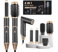 Brosse Soufflante Rotative, Seche Cheveux 5 en 1 Brosses Électriques et Soufflantes, Air Styler Brushing, Brosse Lissante, 2 Fer Friser Air Auto, pour Sécher Boucler Lisser Donner du Volume et Coiffer