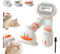 Brosse sous poil chien aspirateur, double rangée de picots, sans fil | Élimine les poils perdus et limite leur dispersion dans la maison. Idéale pour le toilettage régulier des chiens et chats
