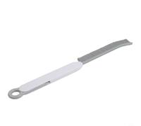 Brosse suceur plat 2 en 1 avec racloir, outil de nettoyage multifonctionnel pour cuisine, salle de bain, brosse ergonomique à angle de 18 ° pour carrelage et poêle en verre, beige (blanc)