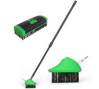 Brosse télescopique 3 en 1 pour enlever Les Mauvaises Herbes, Les pavés, Les terrasses, Les Mauvaises Herbes, la Mousse, Les Mauvaises Herbes, avec Balai en métal et tête d'élimination des Mauvaises
