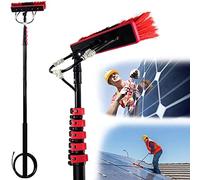 Brosse télescopique alimentée en eau pour le nettoyage des panneaux solaires, des fenêtres et des toits de vérandas - Équipement de nettoyage rétractable pour gratte-ciel et zones difficiles