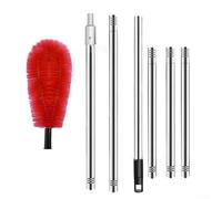 Brosse télescopique pour gouttière avec tige d'extension, outil de nettoyage de toit flexible pour feuilles et débris, longueur réglable pour nettoyer les gouttières du sol (C)