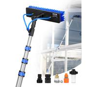 Brosse télescopique pour lavage de voiture VEVOR, 6 m, tête de brosse pivotante à 180° et 20 m de tuyau, pour la maison et l'extérieur, pour caravane-panneau solaire