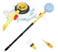 Brosse Telescopique Toiture avec Poignée Longue, Brosse de Lavage de Noiture Rotative à 360°, Kit Lavage de voiture à Mousse Automatique avec Brosse de Nettoyage, Pistolet de Nettoyeur Haute Pression