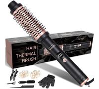Brosse Thermique 1,5 Pouces Fer à Boucler Rond Chauffant Barillet 1 1/2 Pouces Céramique Brosse Chauffante Coiffure Naturelle Effet Brushing Boucles Chauffage Rapide 25s par VISOFO (Or Rose)