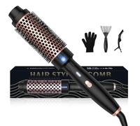 Brosse thermique 3 en 1 - 38 mm - Brosse ronde - Brosse à boucler LCD 120-200 °C - Augmente le volume des cheveux - Bouclage lâche - Double tension chaude