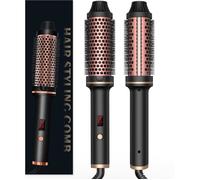 Brosse Thermique 3 En 1 Thermal Brush Lonic Brosse Ronde Chauffante 38Mm,Brosses Soufflantes Avec Peigne Chauffant,Brosse Lissante