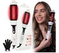 Brosse thermique avec LED rouges et proches de l'infrarouge - 58 LED NIR + 84 LED rouges,baril en céramique,chaleur réglable,brosse