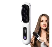 Brosse thermique, lisseur thermique sans fil - Écran tactile 3 modes réglable pour la maison, les adolescentes, les voyages, bouclés démêlés