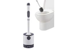 Brosse Toilette Et Supports, Balayette WC Montage Mural/au Sol, Brosse De Nettoyage pour Toilettes À Manche Long 40 Cm, Aucun Perçage Requis, pour Salle De Bains Et WC