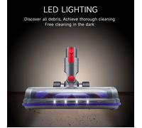 Brosse Turbo de Nettoyage - QUMOX - Compatible Dyson V7 V8 V10 V11 V15 - 4 Lumières LED - Entraînement Direct