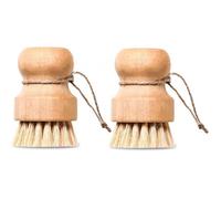 Brosse vaisselle - 2 pièces, Ronde bois hêtre poils doux/nylon légume lavage cuisine - Type brosse Étiquette